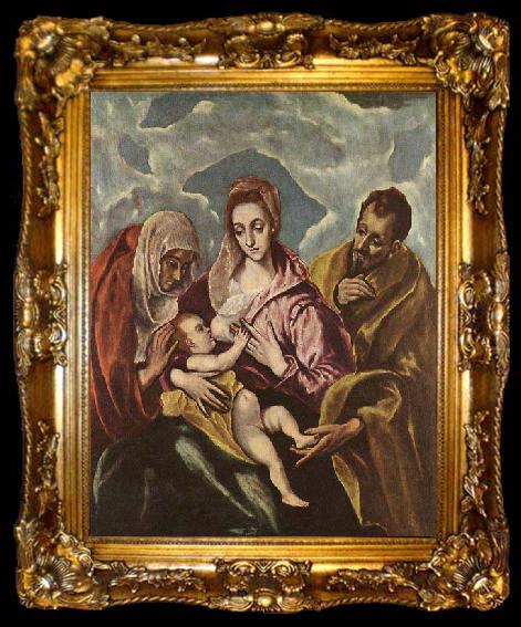 framed  GRECO, El Holy Family with, ta009-2